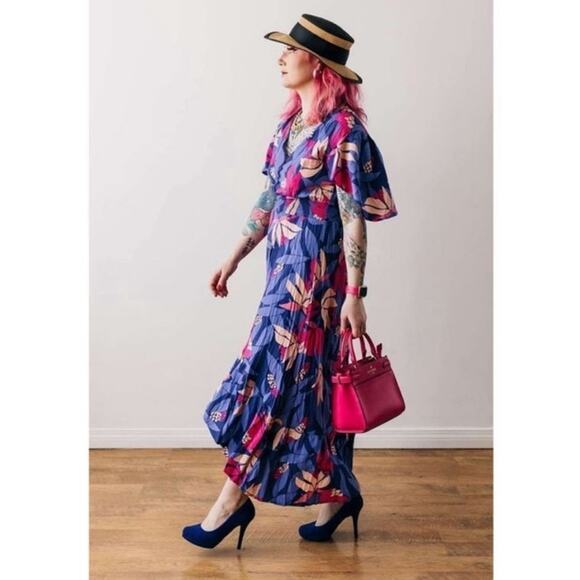 Anthropologie Abel the Label Santa Cruz Floral High Low Maxi Dress  Size XS - Picture 3 of 15
